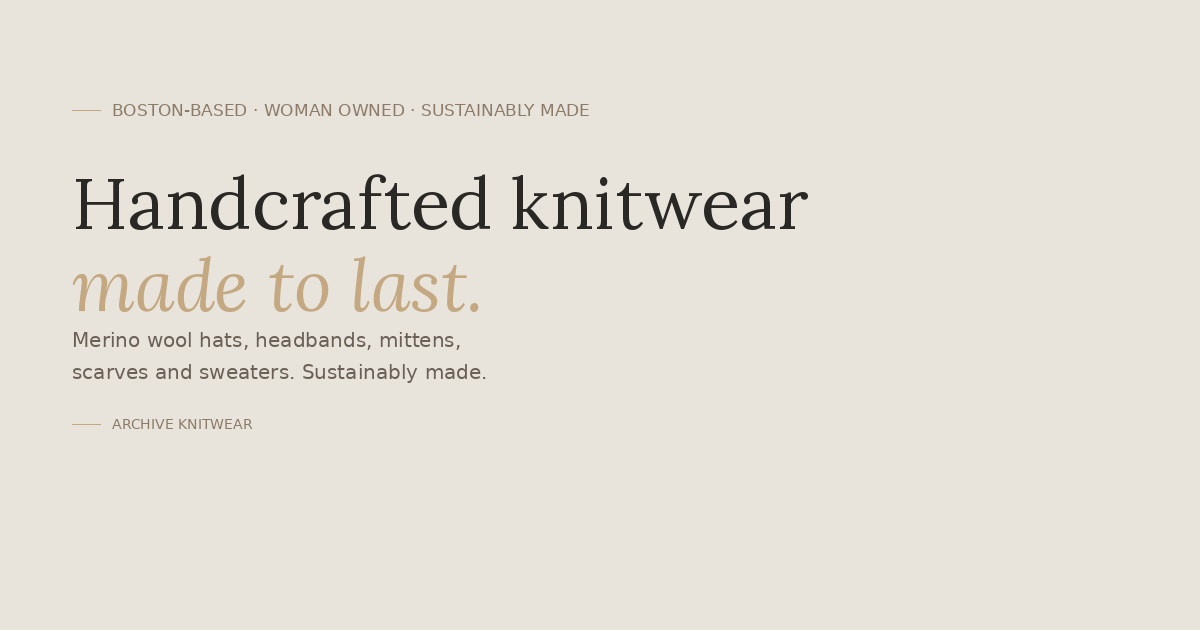 Handcrafted Merino Wool Knitwear | Archive Knitwear